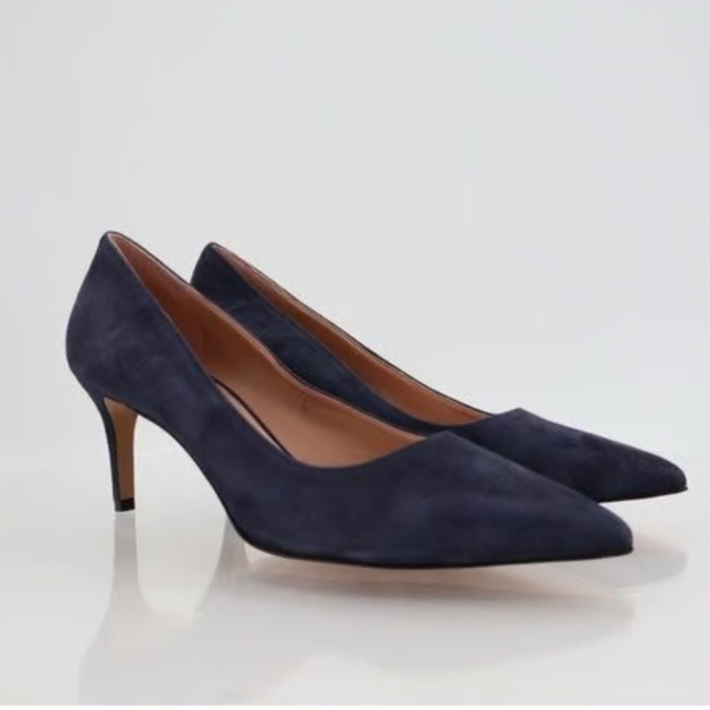 Bruno Magli Tara Pump Women Size 41.5(11) Blue Suede Stiletto Pointed Heel